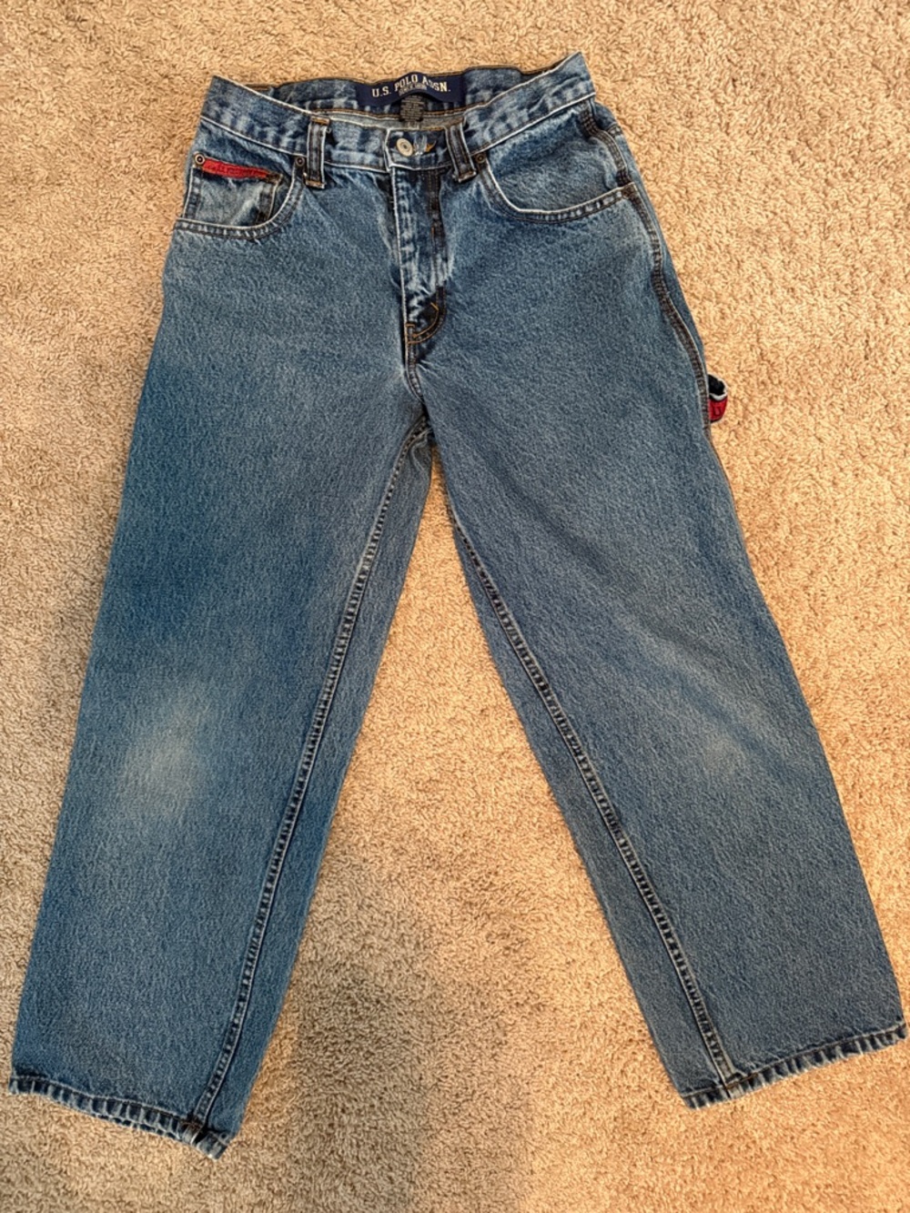 U.S. Polo Assn. Kids Blue Straight-Leg Cargo Jeans